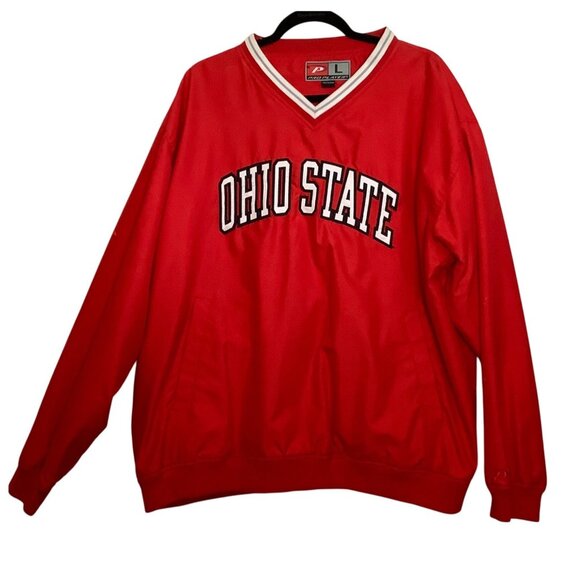 Vtg Ohio State Buckeyes Pro Player Pullover Jacket Men Large V-neck Durable - Picture 1 of 7